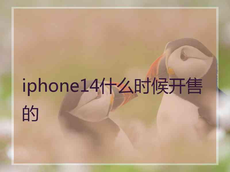 iphone14什么时候开售的