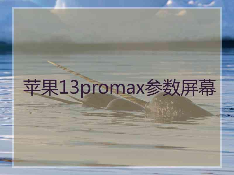 苹果13promax参数屏幕