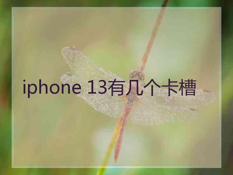 iphone 13有几个卡槽