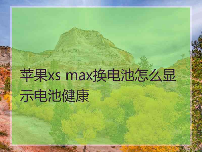 苹果xs max换电池怎么显示电池健康