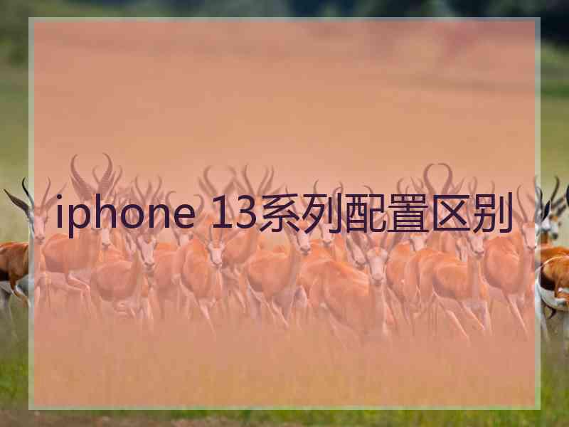 iphone 13系列配置区别