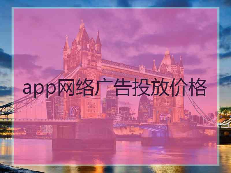 app网络广告投放价格