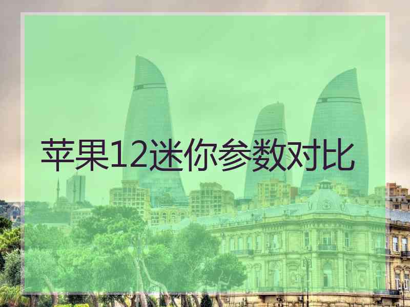 苹果12迷你参数对比