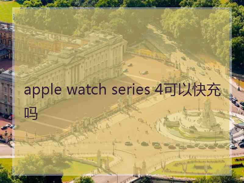 apple watch series 4可以快充吗