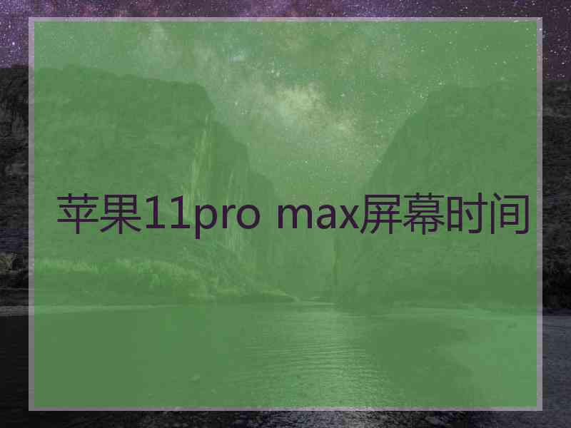 苹果11pro max屏幕时间