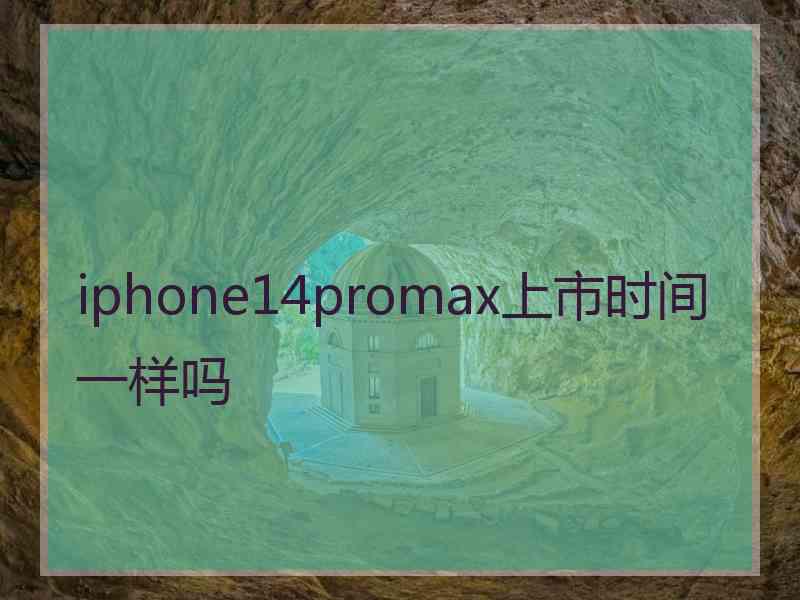 iphone14promax上市时间一样吗