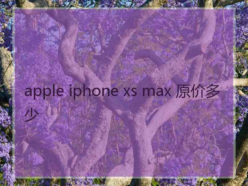 apple iphone xs max 原价多少