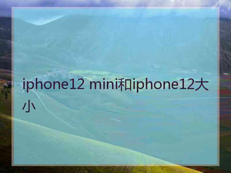 iphone12 mini和iphone12大小