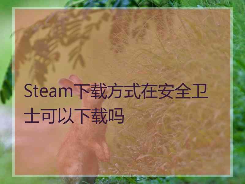 Steam下载方式在安全卫士可以下载吗