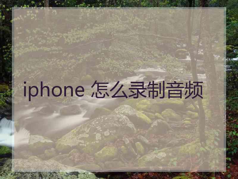 iphone 怎么录制音频