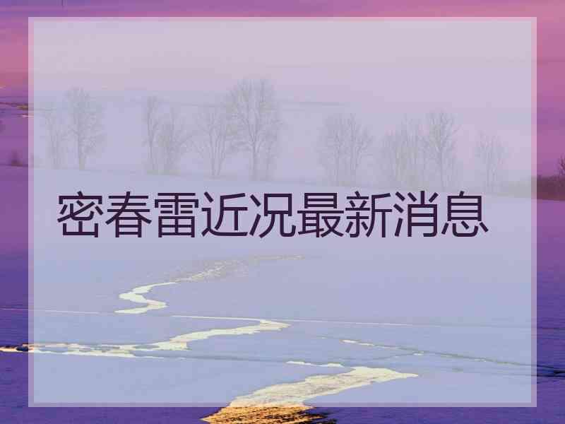 密春雷近况最新消息