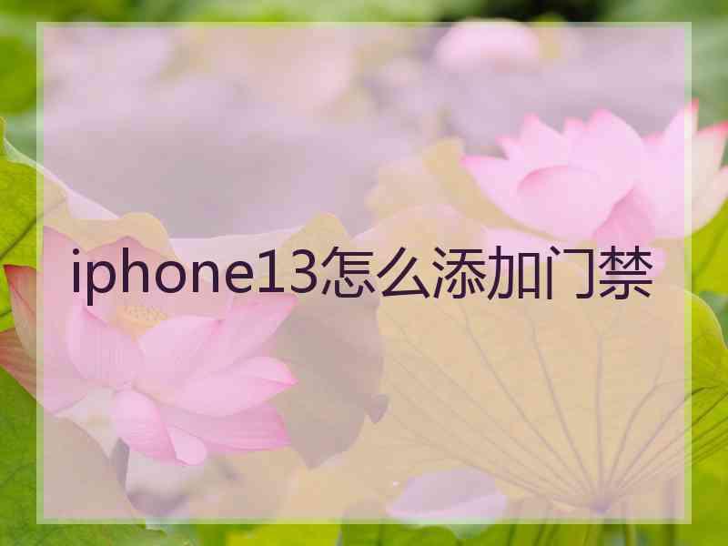 iphone13怎么添加门禁