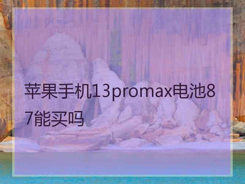 苹果手机13promax电池87能买吗