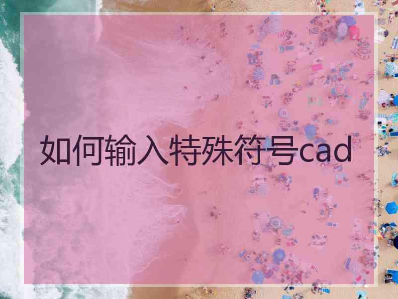 如何输入特殊符号cad