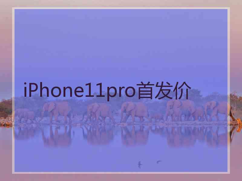 iPhone11pro首发价