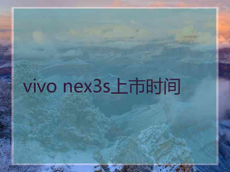 vivo nex3s上市时间