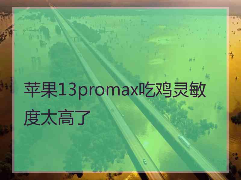 苹果13promax吃鸡灵敏度太高了