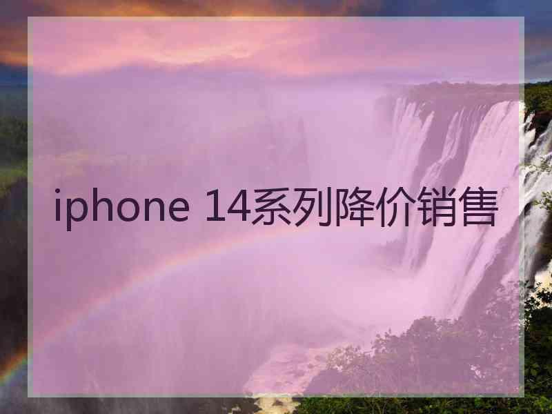 iphone 14系列降价销售