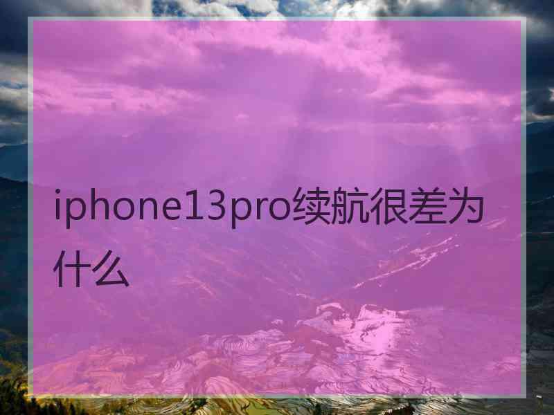 iphone13pro续航很差为什么