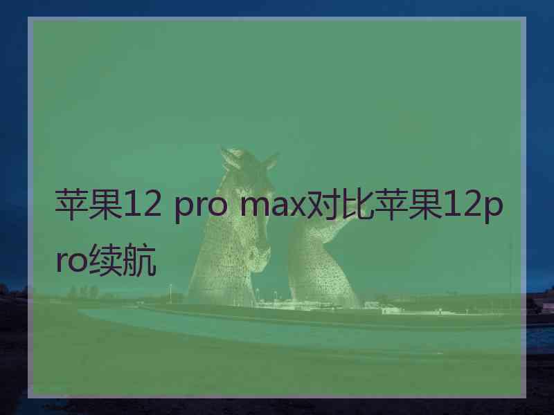 苹果12 pro max对比苹果12pro续航