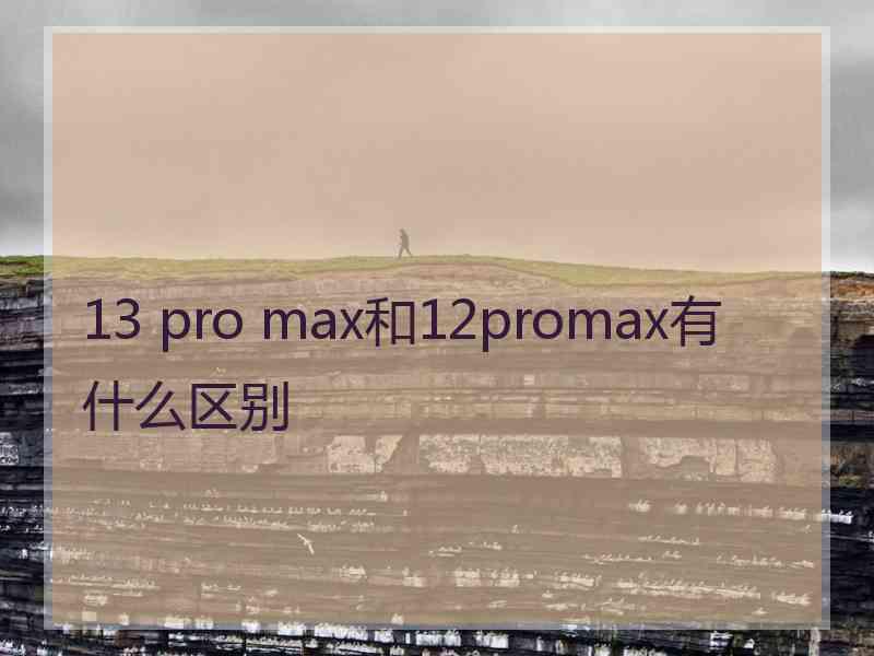 13 pro max和12promax有什么区别