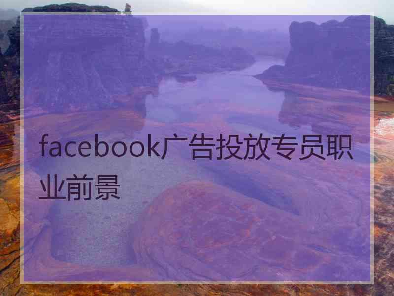 facebook广告投放专员职业前景