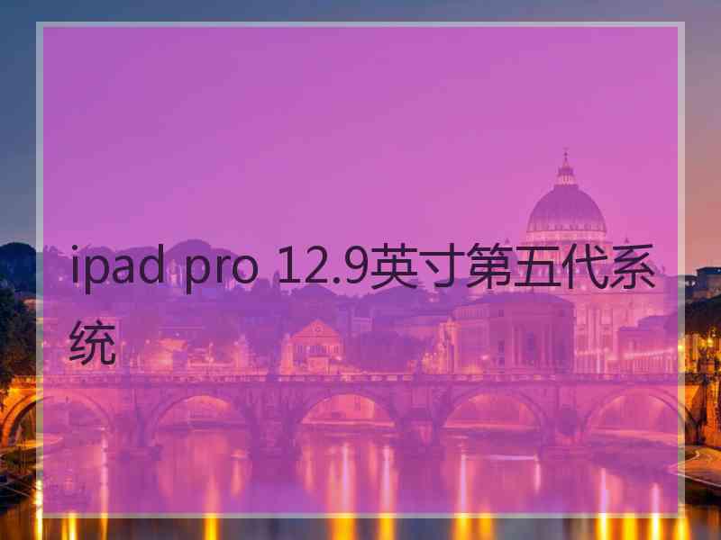 ipad pro 12.9英寸第五代系统