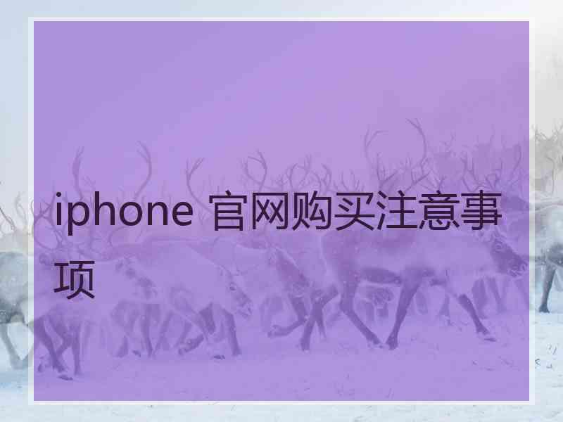 iphone 官网购买注意事项