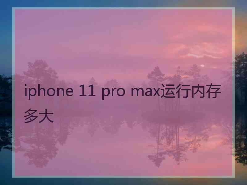 iphone 11 pro max运行内存多大