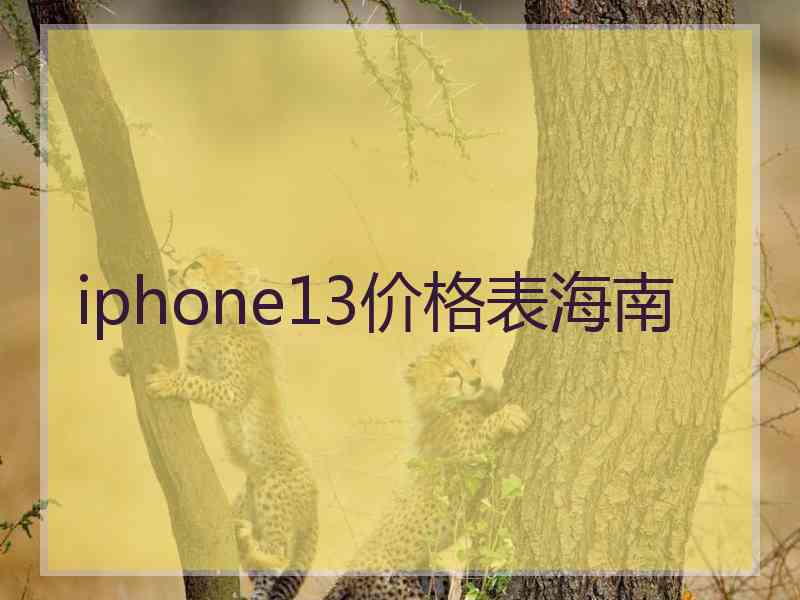 iphone13价格表海南