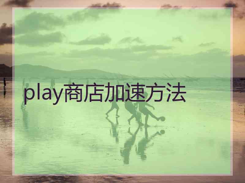 play商店加速方法