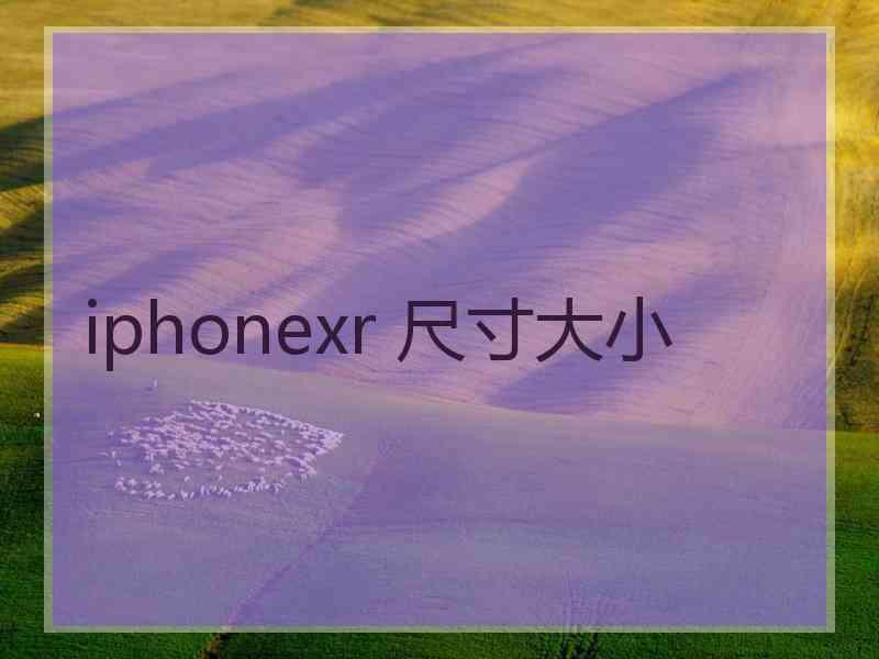 iphonexr 尺寸大小