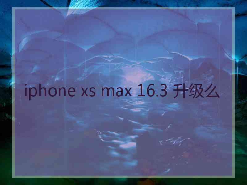 iphone xs max 16.3 升级么