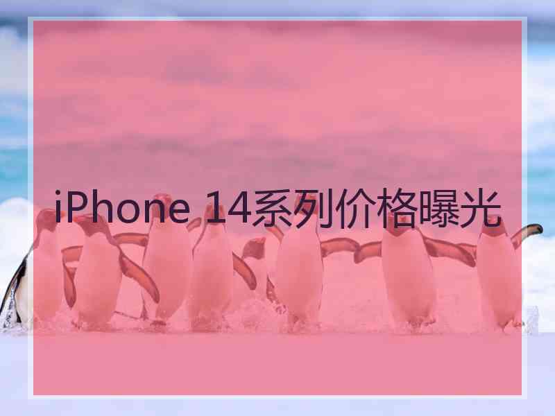 iPhone 14系列价格曝光