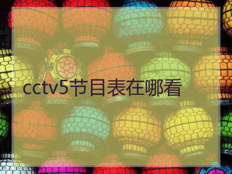 cctv5节目表在哪看