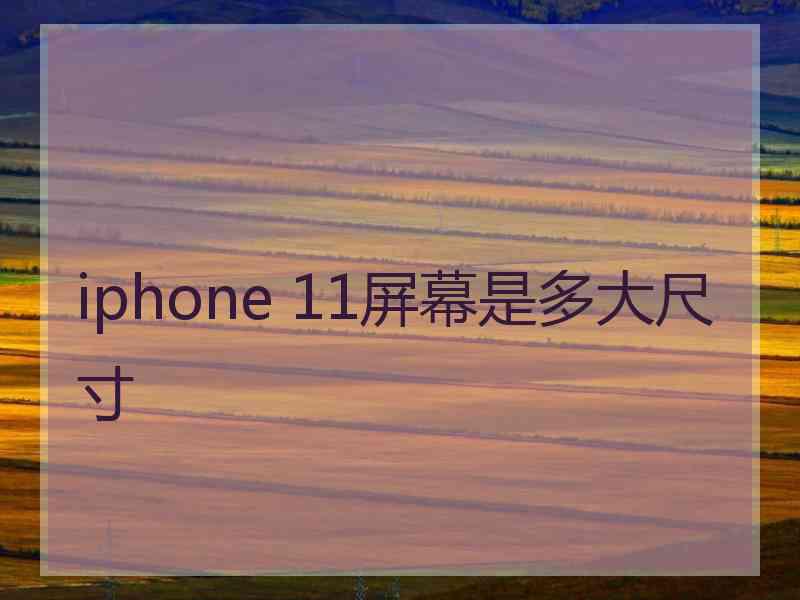 iphone 11屏幕是多大尺寸