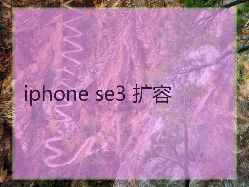 iphone se3 扩容