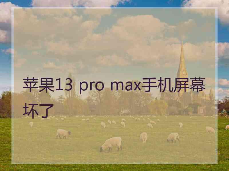 苹果13 pro max手机屏幕坏了