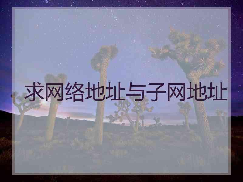 求网络地址与子网地址