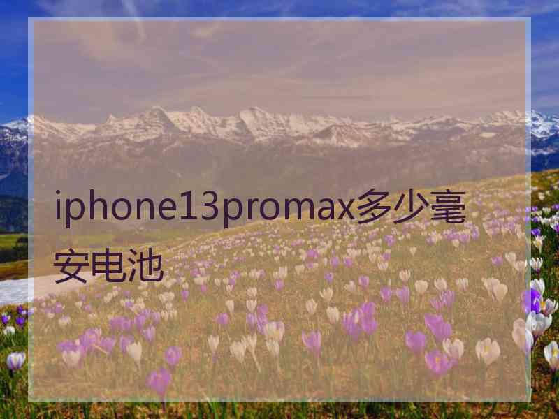 iphone13promax多少毫安电池