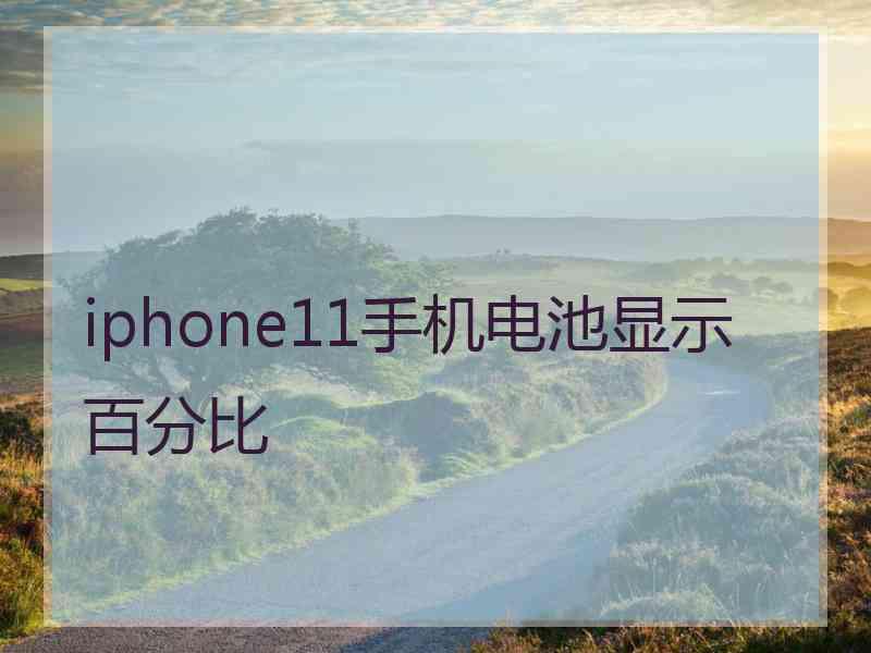 iphone11手机电池显示百分比