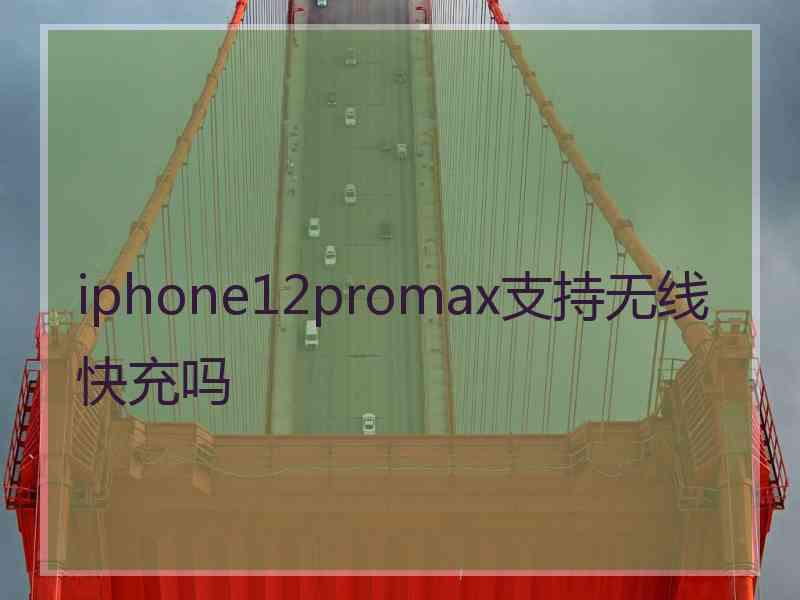 iphone12promax支持无线快充吗