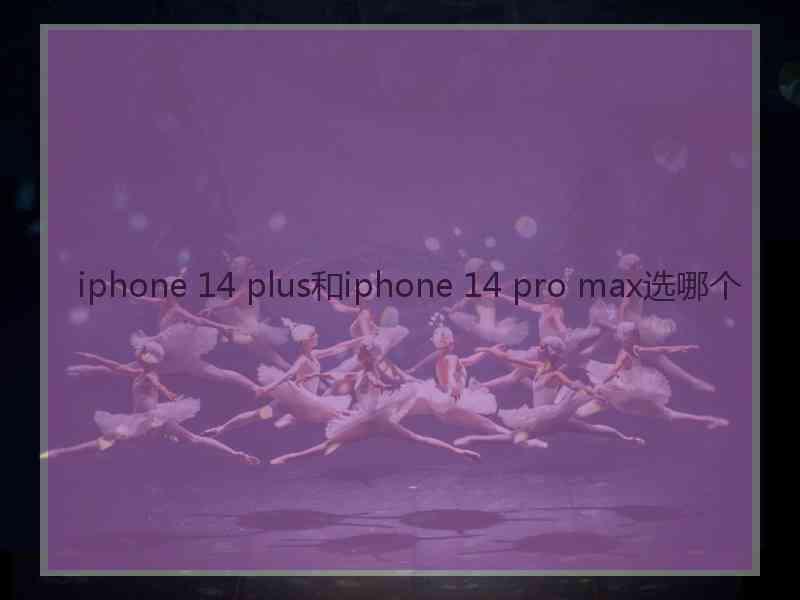 iphone 14 plus和iphone 14 pro max选哪个