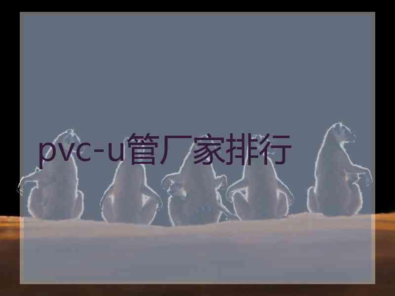 pvc-u管厂家排行