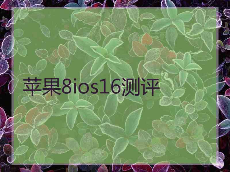 苹果8ios16测评