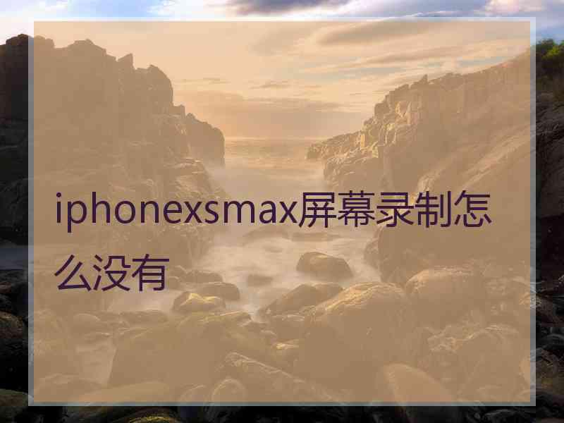 iphonexsmax屏幕录制怎么没有