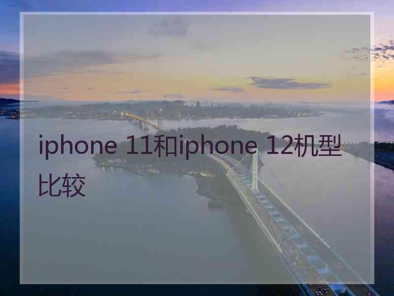 iphone 11和iphone 12机型比较