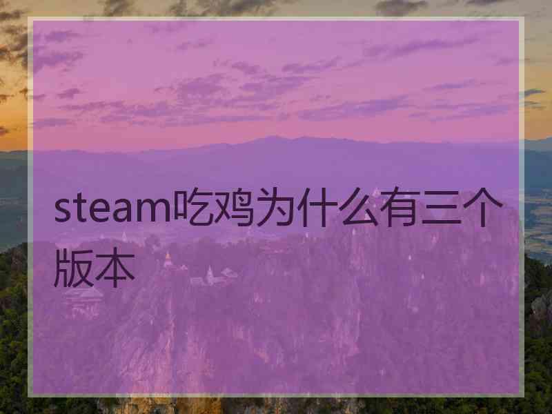 steam吃鸡为什么有三个版本