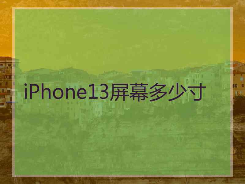 iPhone13屏幕多少寸