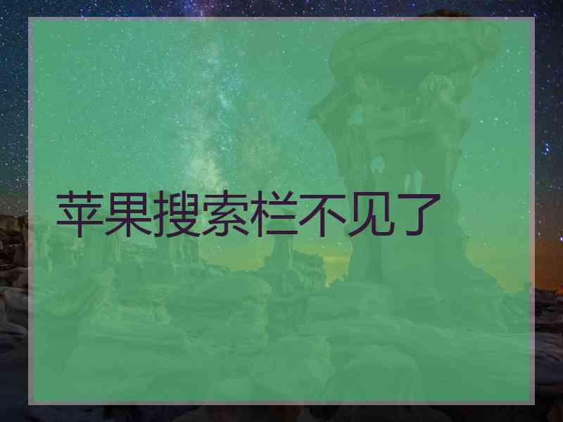 苹果搜索栏不见了